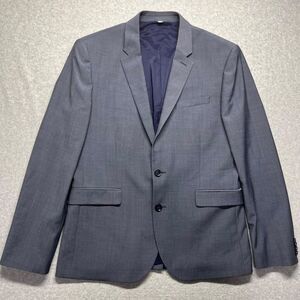 Express Extra Slim Fit Gray Suit Jacket Men's Blazer Navy Lining Wool Blend